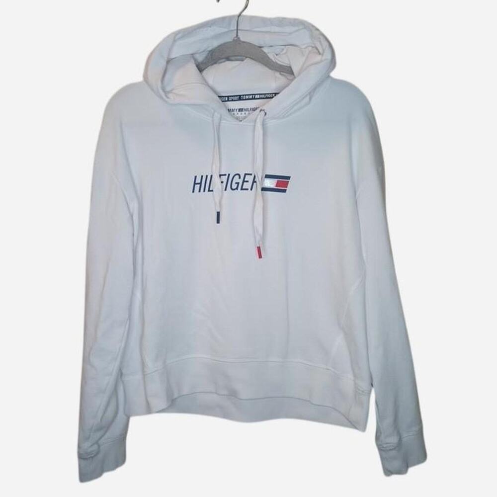 White tommy hilfiger sport hoodie
